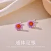 Pendientes de Botón de Plata de Ley S999 con Flor de Resina, Modernos y Versátiles para Mujer, Diseño de Nicho, Sensación de Alta Gama, Pendientes con Cierre de Rosca