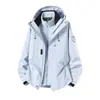Chaqueta de Trekking 3 en 1 Verde Claro para Hombres y Mujeres, Forro Polar Desmontable, Cortavientos, Impermeable, Abrigo para Montañismo al Aire Libre y Viajes