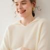 Sudadera con Capucha de Cachemira Nueva para Otoño e Invierno para Mujer, Gruesa, Color Puro, con Capucha, Holgada, Prenda Base, Chaqueta de Punto, Sudadera