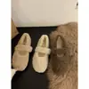 Sapatos Mary Jane Planos Versáteis Peludos para Mulheres Usarem Fora 2025 Novos Sapatos de Algodão Aveludado Outono e Inverno