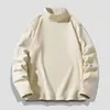 Nueva Camiseta Interior de Cuello Alto Medio de Terciopelo Alemán para Hombre de Otoño e Invierno para Parejas, Cálida, Moderna y Casual de Color Sólido para Hombre