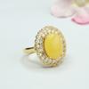 Anillo de Ámbar Natural Guan Yu Cera de Miel Anillo de Dedo Joyería para Mujer Venta al por Mayor de Fábrica Dropshipping S3122005