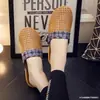 Pantuflas Yaca para hombre y mujer verano casa interior pantuflas de lino domésticas de suela gruesa para piso de madera antideslizantes para pareja frescas tejido de ratán