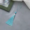 Borla de Cuentas Linglong de 8 cm Nudo Chino de Poliéster Colgante para Disfraz Hanfu Colgante de Metal Marcador de Libros Colgante Pequeño