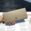 Carteira Longa Feminina Couro Genuíno Grande Capacidade Porta-Cartões Múltiplos Couro Bovino Camada Superior Carteira Feminina Bolsa de Mão para Celular
