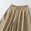 Venta al por mayor de ropa de mujer transfronteriza 2025 Verano Nuevo Estilo Europeo y Americano Color Sólido Cintura con Cordón Adelgazante Versátil Pantalón Recto de Pierna Ancha