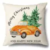 Juego de Fundas de Almohada Transfronterizas para Navidad Europea y Americana, Funda para Cojín de Sofá de Sala de Estar, Funda para Almohada de Cintura con Reno Papá Noel Árbol, Suministro de Fábrica