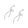 Pendientes de Plata de Ley S925 Lazo de Cinta Dulce Nicho Borla Elegantes Pendientes de Rosca Pendientes de Gama Alta Venta al por Mayor