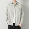 Camisas Transfronteiriças para Homens no Outono Novas Camisas Casuais Soltas de Manga Comprida Moda Jovem Tendência Jaquetas de Trabalho para Homens