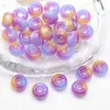 Pulsera de Cuentas Acrílicas de Agujero Grande Lisas, Jelly, Bicolor Dispersas, Cuentas Redondas Degradadas, Accesorios para Joyería Hecha a Mano DIY