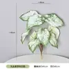Planta Verde Artificial Manojo de Hojas de Caladio de 9 Cabezas Decoración para Interiores del Hogar Accesorio de Fotografía Decoración de Maquetas Decoración de Bodas