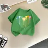 Camisetas de Manga Corta con Cuello Redondo para Niños y Niñas, Estilo Nuevo 2026 Transfronterizo, Tops de Algodón con Estampado de Dibujos Animados de Moda, Tendencia en Ropa Infantil de Media Manga