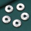 Accesorios de plata esterlina 99%, hebilla de seguridad redonda de plata pura, accesorios vintage desgastados, plata dura 3D, material de cuentas hecho a mano para bricolaje