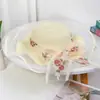 Chapéu de palha com laço de renda estilo francês para mulheres, chapéu de sol de aba larga para o verão na praia, chapéu de proteção solar estilo férias