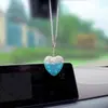 Colgante creativo de corazón de diamante con degradado para coche, estilo ins, corazón 3D con incrustaciones de diamantes, decoración para espejo retrovisor