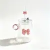 Taza redonda rayada divertida, vidrio simple de borosilicato alto, taza linda de gran capacidad, taza de café y leche para el hogar moderna y simple