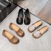Zapatos casuales de maternidad de suela blanda de cuero de primera capa, planos antideslizantes para mujer, zapatos de madre, zapatos retro simples para mujer