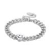 Moda cadena de metal titanio acero corazón forma accesorios pulsera cara sonriente personalidad letras acero inoxidable pulsera de mujer joyería