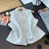 Garantía de Calidad Seda Real Reductora de Edad Nuevo Estilo Chino Otoño Estilo Clásico Botón de Rana Estilo Étnico Chaleco Mejorado para Mujeres de Mediana Edad
