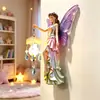 Ornamento de luminária de parede de flor de resina criativa transfronteiriça, decoração de casa estilo nórdico, luz noturna dos sonhos para o quarto das meninas