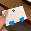 Puños y Pendientes de Esmalte con Forma de Corazón Dulces y Elegantes Estilo Coreano para Mujer, Pendientes y Accesorios para Orejas con Forma de Corazón Versátiles Estilo Retro de Hong Kong