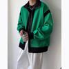 Chaqueta Otoñal Vintage Color Block para Hombre Estilo Coreano de Moda con Solapa
