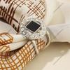 Bufanda cuadrada hueca de moda con forma de diamante y gota, hebilla de bufanda multiusos