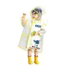 Impermeable para niños, poncho de lluvia para bebé, impermeable de cuerpo entero para una persona para niños y niñas para jardín de infantes y estudiantes de primaria, abrigo de dibujos animados impermeable para niños