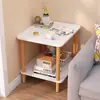 Mesa de Centro Nórdica Sala de Estar Apartamento Pequeño Mesa Lateral para Sofá Casa de Alquiler Dormitorio Estante de Almacenamiento de Mesita de Noche Mesa Cuadrada Gabinete Lateral Simple