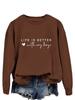 A vida é melhor com meus meninos Amazon blusa da moda eBay suéter de manga comprida suéter
