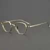 Armazón de lentes de estilo japonés, alta graduación, poligonal, tamaño 48, ancho total 145 mm, unisex, con plaquetas de carey, modelo KMN9919