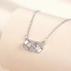 Colar digital de prata esterlina S925 com 8 caracteres, estilo japonês-coreano, símbolo de diamante, colar de amor, design de moda, senso