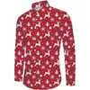 Camisa Navideña de Comercio Exterior Transfronterizo 2024 Divertida Casual Impresión Digital 3D Manga Larga Camisa para Hombre de Fiesta Navideña
