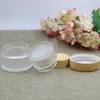 Tapa con Veta de Madera Botella Crema Mate Botella de Relleno para Cosméticos Botella de Vidrio Marrón Botella Vacía Portátil con Logo Imprimible