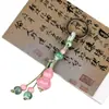 Chaveiro de Cerâmica Gourd de Jingdezhen Estilo Étnico Bolsa Tecida Pendurar Barraca de Mercado Noturno Literário Joias Pequenas Atacado em Estoque
