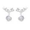 Pendientes de Plata de Ley s925 con Zirconita Súper Brillante en Forma de Estrella Corte Rosa Pendientes de Botón Moda de Nicho Sentido de Diseño de Lujo Ligero Versátil Exquisito Pendiente