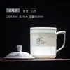 Caneca de Escritório Exquisita Pintada à Mão Porcelana Branca de Jingdezhen Caneca de Chá Pastel Caneca de Água Doméstica de Cerâmica com Tampa Caneca de Chá Grande