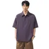Camiseta de manga corta con solapa de ajuste holgado estilo Old Money para hombre, de verano, secado rápido, casual, con diseño texturizado, polo de pullover