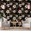 Pegatina de Pared Floral Romántica Autoadhesiva Papel Tapiz Resistente a la Humedad y al Moho Ecológico Lujo Ligero Decorativa para Pared de Dormitorio Armario Renovación