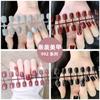 Variedade de unhas postiças quadradas redondas curtas de cor pura com camada de selante de óleo UV brilhante, o óleo pode ser removido a qualquer momento, use manicure