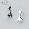 Pendientes de plata S925 para mujer, estilo coreano, con diseño de jirafa mori, adorables pendientes navideños con forma de cervatillo, E4486