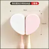 Estuche Porta Cepillos de Dientes Doble Ranura Forma de Corazón Pareja Baño del Hogar Sin Taladro Montado en Pared a Prueba de Polvo Drenante Estante de Almacenamiento para Cepillos de Dientes