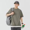 Camiseta masculina Qi Haipeng Yun de manga curta e gola redonda, estilo moderno, solta, de duas peças, com meia manga