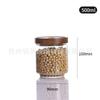 Pote de Armazenamento de Vidro Borossilicato Alto com Tampa de Madeira de Acácia de 90mm para Alimentos, Grãos e Joias, Pote de Vidro Selado, Armazenamento Transparente