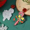 Pendientes navideños con personalidad europea y americana, pendientes de árbol de Navidad para anciano, lindos pendientes acrílicos, joyas con diseño de muñeco de nieve.