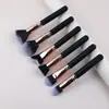 Brocha de polvo suelto de alta calidad de una sola pieza para comercio exterior transfronterizo, en caja con mango de madera y cerdas sintéticas, para maquillaje facial, base, corrector y contorno