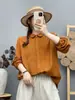 Estilo chica de bosque, con ribete de encaje, patchwork bordado, camisa de gasa de algodón de doble capa, cárdigan liso para mujer, camisa de manga larga, top, XC95