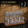 Juego de vasos para baijiu para uso doméstico, simple y elegante, que incluye un pequeño soporte para vasos con forma de ciervo, vasos en forma de bala, vasos de tallo alto, vasos con lámina de oro Jinshan y una jarra Blue Mountain