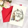 Tarjeta de Saludo de Pascua Nueva Transfronteriza con Juego de Sobres, Tarjeta de Mensaje Creativa con Elementos de Conejito, Huevo y Pascua