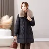 Abrigo de Algodón de Alta Calidad para Mujer, de Longitud Media, Nuevo Estilo de Invierno, Corte Holgado, Tallas Grandes, Forro Polar, Chaqueta de Algodón Engrosada